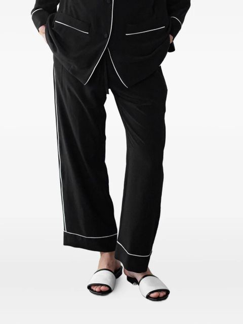 Valentino Garavani elastic-waistband piped trousers - Black - zdjęcie produktu nr 1