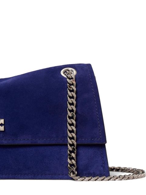 Tory Burch Kira Turnlock suede shoulder bag - Blue