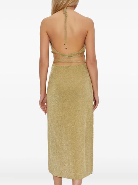 Cult Gaia halterneck buckled dress - Yellow