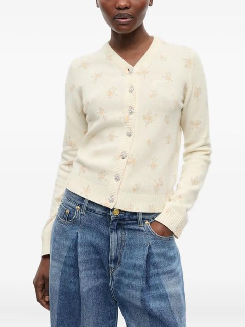 GANNI floral cardigan - Neutrals - zdjęcie produktu nr 1