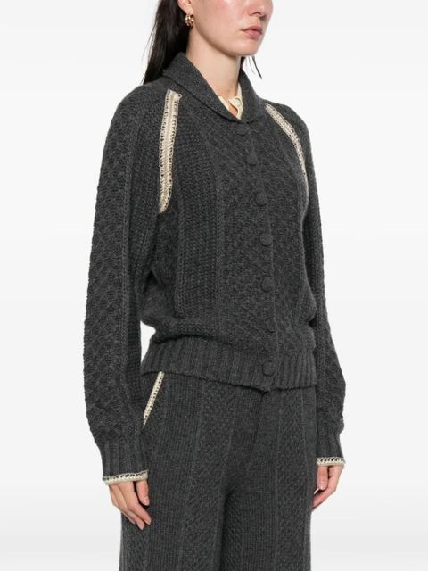Guest In Residence cable marlowe cardigan - Grey