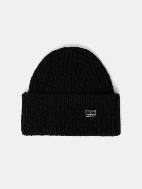 Tommy Jeans czapka z dodatkiem wełny kolor czarny AW0AW17905 - zdjęcie produktu nr 1