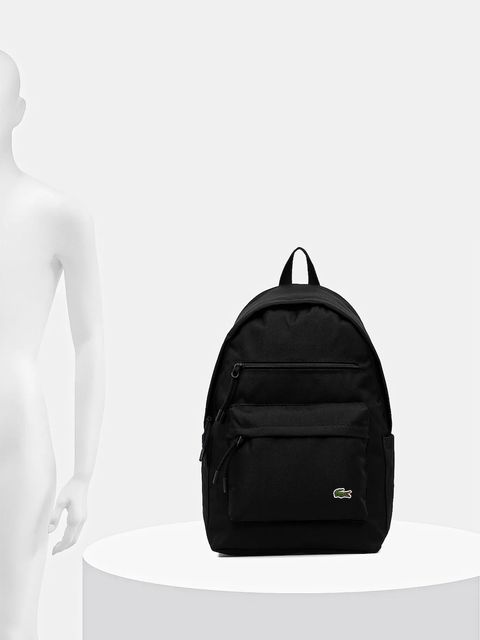 Lacoste plecak kolor czarny duży gładki NU5180NE