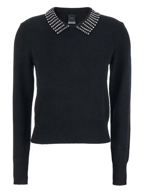 PINKO embellished-collar sweater - Black - zdjęcie produktu nr 1
