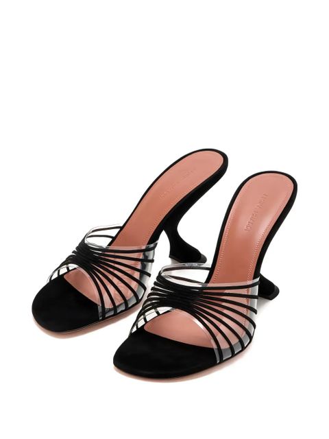Amina Muaddi 90mm Mookie sculpted-heel strappy sandals - Black