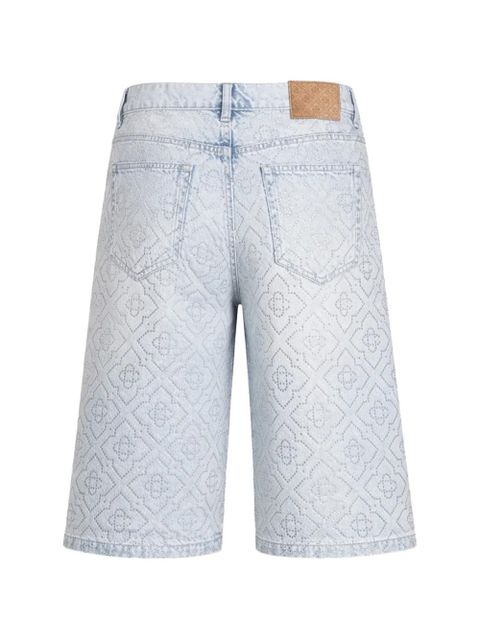 Casablanca rhinestone-embellished monogram shorts - Blue - zdjęcie produktu nr 2