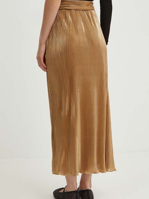 Never Fully Dressed spódnica kolor złoty maxi prosta NFDSK423