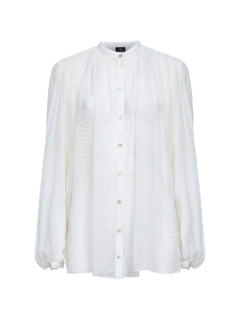 ETRO gathered long-sleeves shirt - White - zdjęcie produktu nr 1