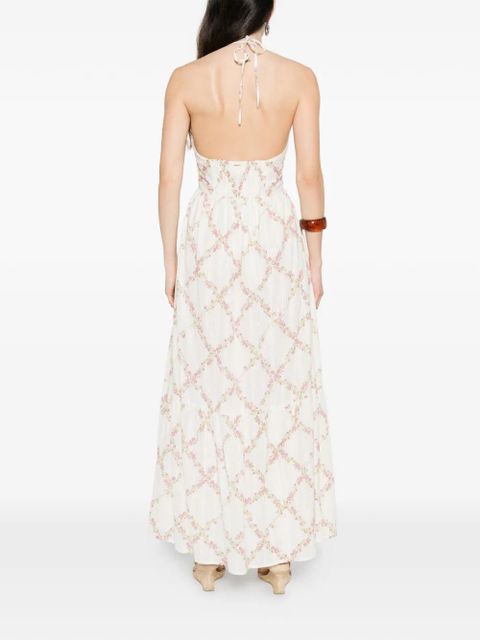 TWINSET floral halterneck maxi dress - White