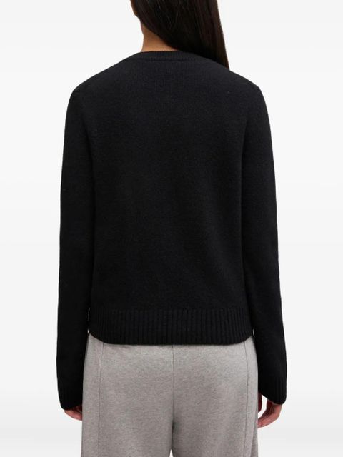 GANNI logo-embroidered cardigan - Black