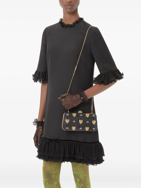 Valentino Garavani heart motif embellished clutch bag - Black - zdjęcie produktu nr 2