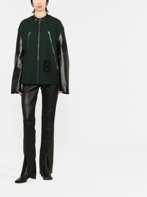 MM6 Maison Margiela zipped varsity jacket - Green - zdjęcie produktu nr 2