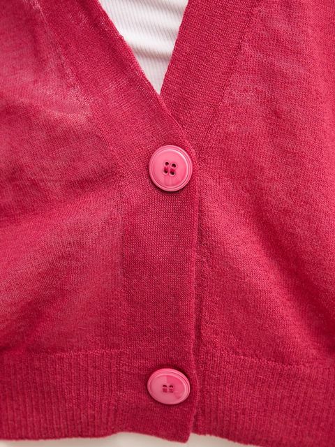 United Colors of Benetton kardigan z wełną damski kolor różowy lekki 109PD6056