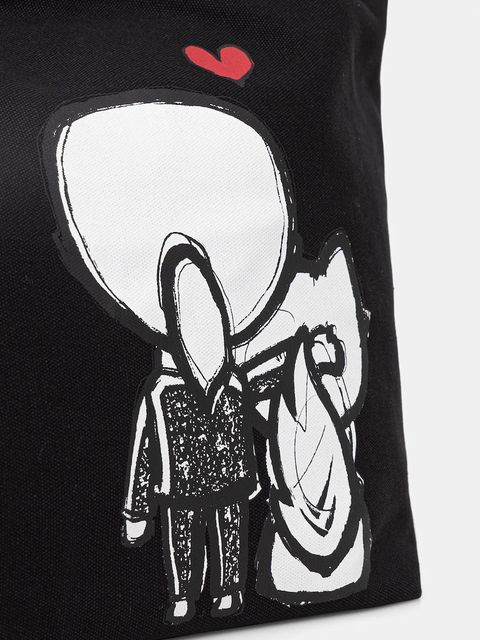 Karl Lagerfeld torebka bawełniana IKON kolor czarny B1W50052