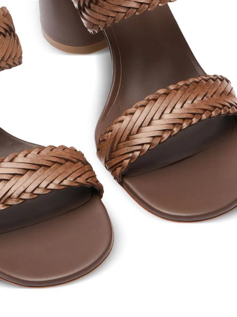 Casadei Kenya buckle-embellished woven sandals - Brown