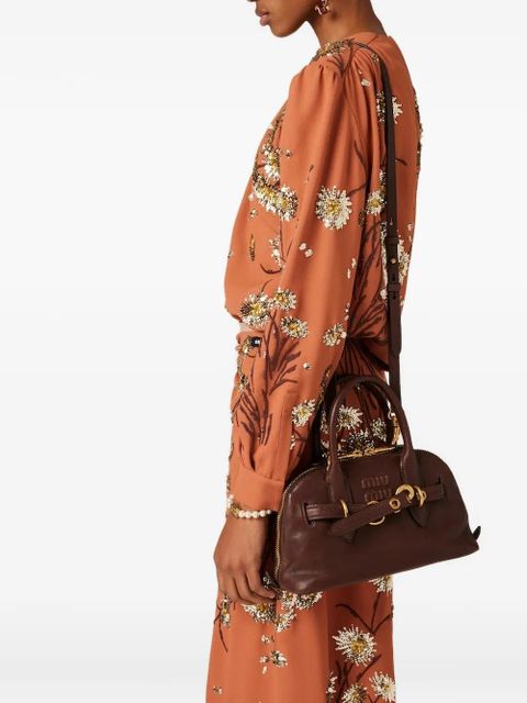 Miu Miu small Aventure leather tote bag - Brown - zdjęcie produktu nr 2