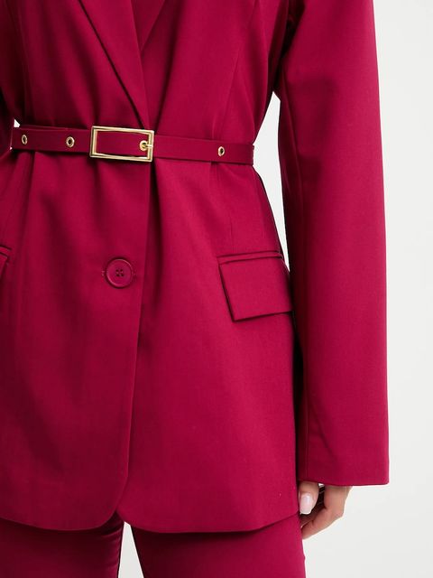 Answear Lab marynarka kolor różowy jednorzędowa gładka