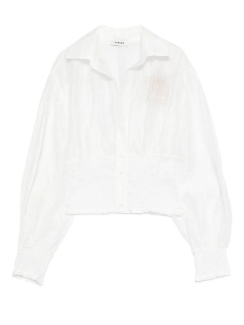 SANDRO smocked linen shirt - White - zdjęcie produktu nr 1
