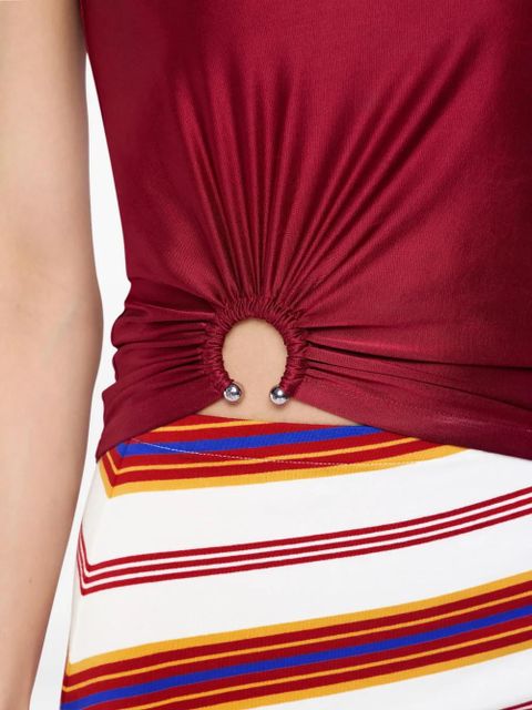 Rabanne ruched sleeveless top - Red