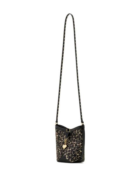 Lanvin leopard studded bucket bag - Black