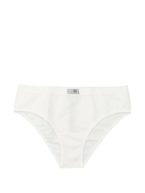 MM6 Maison Margiela logo-patch brief - White - zdjęcie produktu nr 1