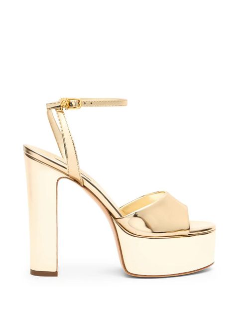 Casadei Patty platform ankle-strap sandals - Gold - zdjęcie produktu nr 1