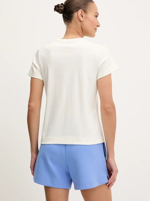 adidas t-shirt bawełniany Cat damski kolor beżowy JV8515