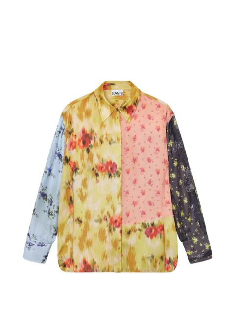 GANNI floral-print panelled shirt - Yellow - zdjęcie produktu nr 1