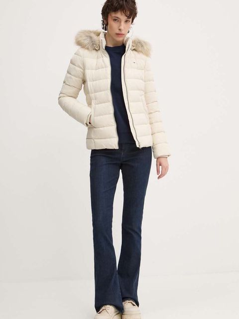 Tommy Jeans kurtka puchowa damska kolor beżowy zimowa DW0DW18312 - zdjęcie produktu nr 2