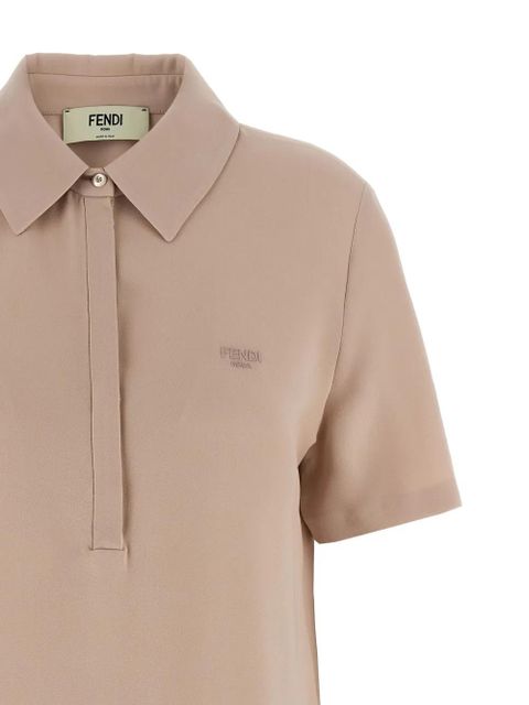 FENDI silk polo shirt - Pink