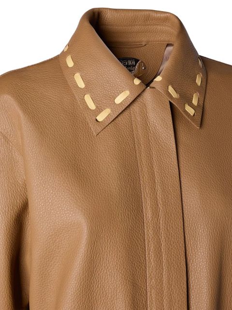FENDI stitch-detail coat - Brown