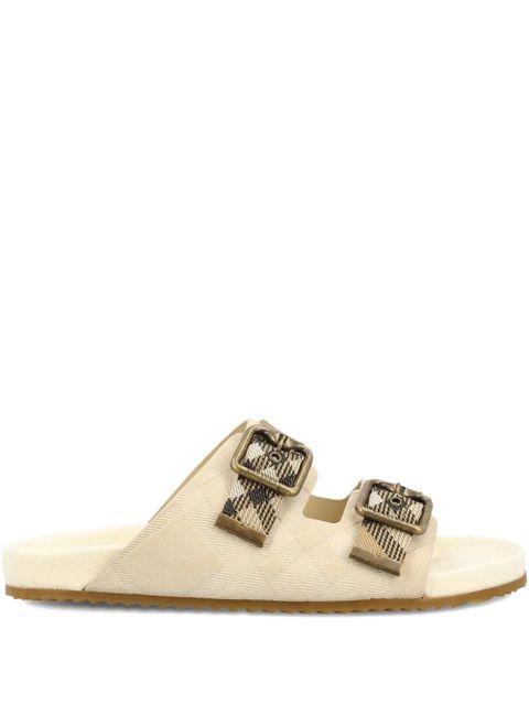Burberry check-pattern buckle sandals - Neutrals - zdjęcie produktu nr 1