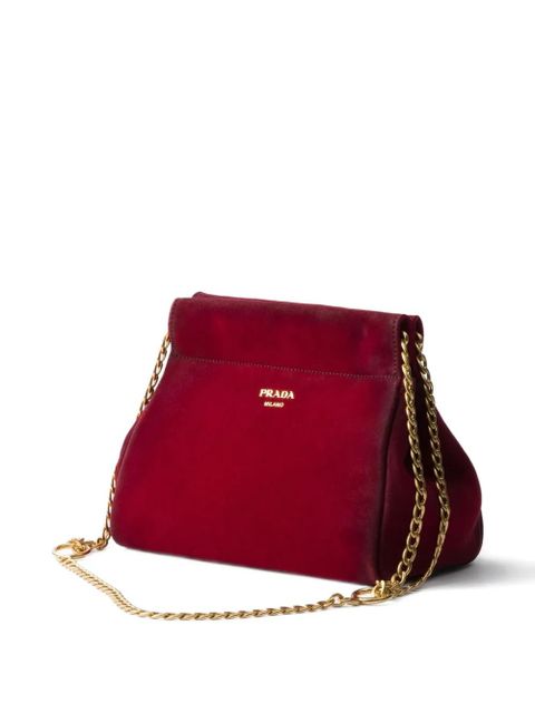 Prada mini Enchaîné chain-strap logo-lettering shoulder bag - Red - zdjęcie produktu nr 2