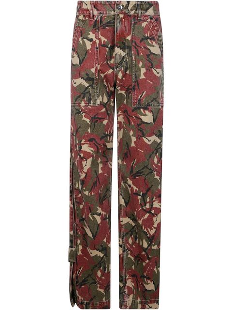 Rabanne camouflage-print jeans - Red - zdjęcie produktu nr 1