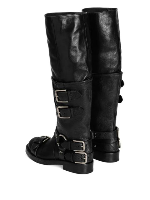 Dolce & Gabbana buckle-detail leather boots - Black