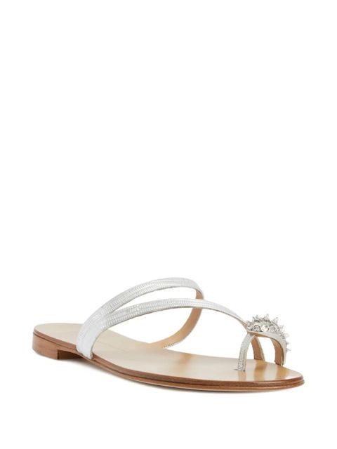 Giuseppe Zanotti Febe crystal-embellished leather sandals - Silver - zdjęcie produktu nr 2