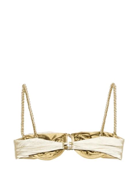 Isa Boulder ruched weave bikini top - Gold - zdjęcie produktu nr 2