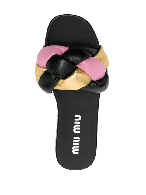Miu Miu woven flat sandals - Black - zdjęcie produktu nr 2