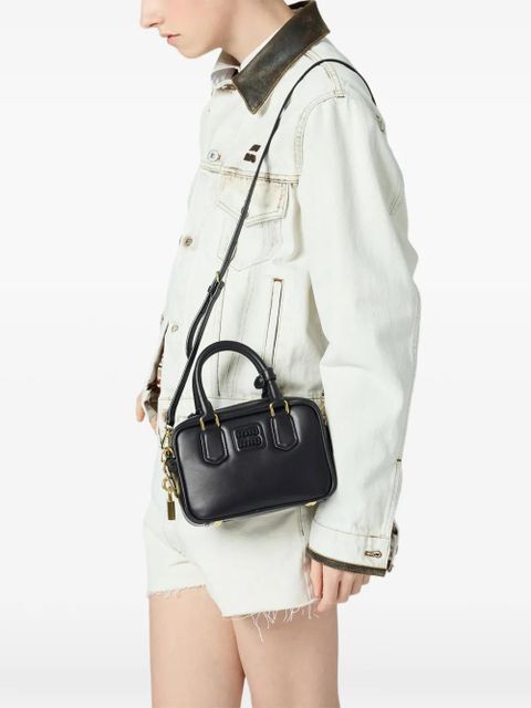 Miu Miu Arcadie leather tote bag - Black - zdjęcie produktu nr 2