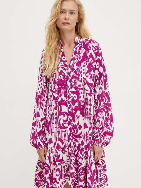 Answear.LAB sukienka kolor różowy mini rozkloszowana