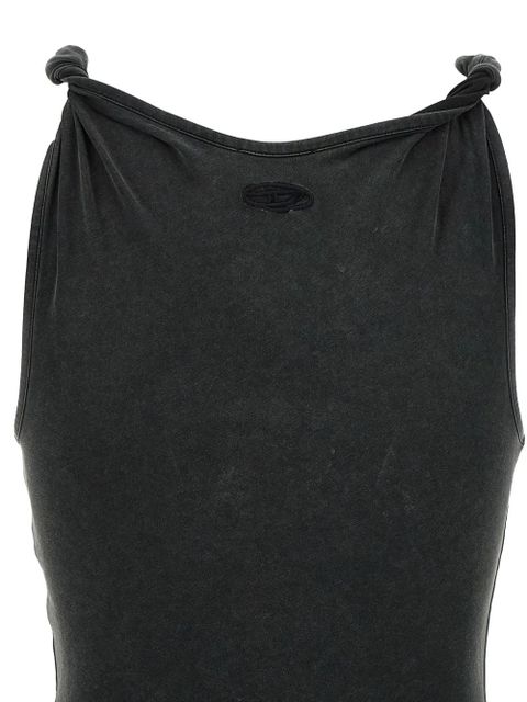 Diesel D-Estiga-S1 rolled strap délavé effect dress - Black