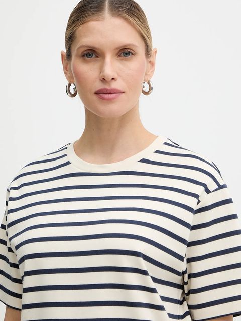 Weekend Max Mara t-shirt bawełniany MULTID damski kolor beżowy 2615941031600