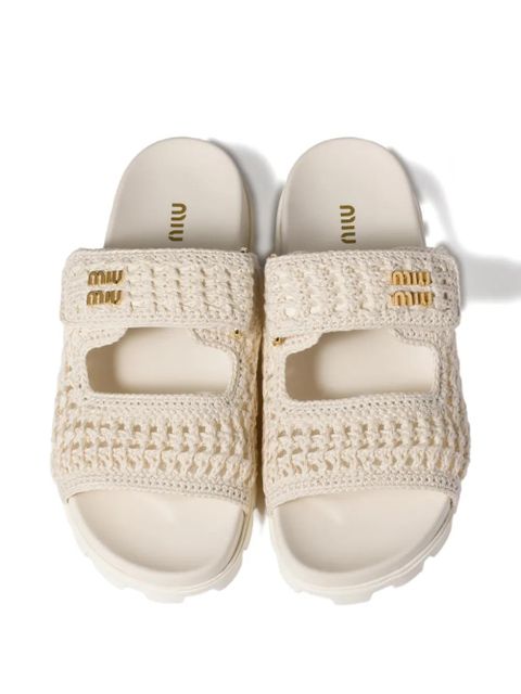 Miu Miu crochet sandals - Neutrals