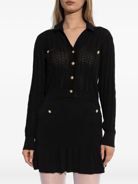Alessandra Rich button-embellished knitted cardigan - Black