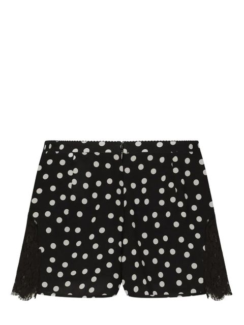 Dolce & Gabbana polka-dot silk-blend shorts - Black - zdjęcie produktu nr 2