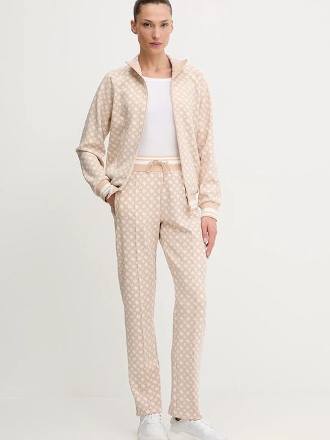 Guess spodnie dresowe NEW AGGIE damskie kolor beżowy wzorzyste V5YB20 KB212