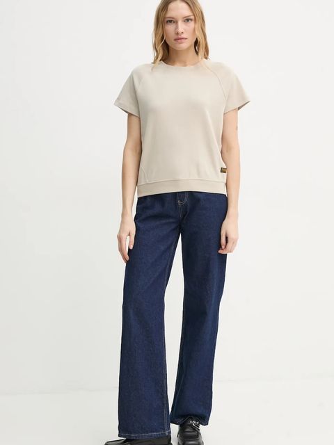 G-Star t-shirt bawełniany damski kolor beżowy - zdjęcie produktu nr 2