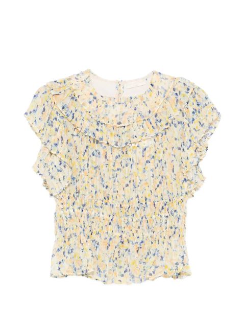 Ulla Johnson Athene ruffled floral-print blouse - Neutrals - zdjęcie produktu nr 1
