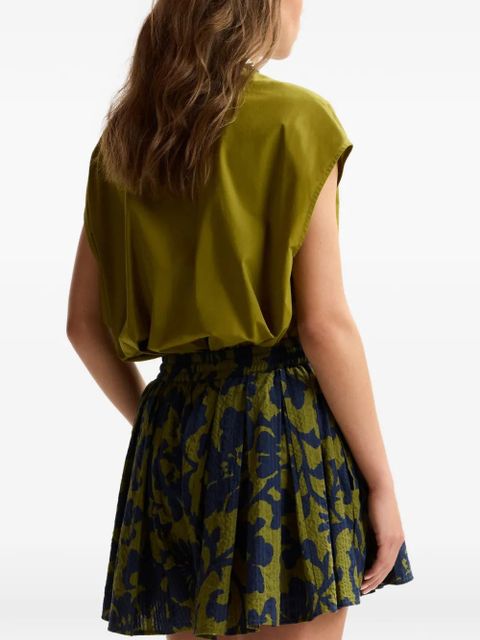 Essentiel Antwerp floral-print flared shorts - Green