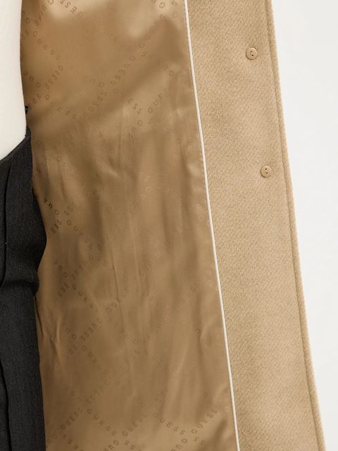 Guess płaszcz z domieszką wełny NEW PATRICE kolor beżowy W5BL25 W2672